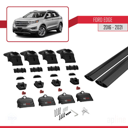 Compatibile con Ford Edge (CD539) 2016-2021 Barre portatutto ACE-2 in alluminio nero, 2 barre