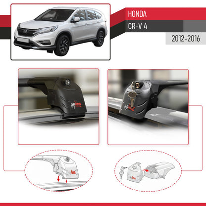 Compatibile con Honda CR-V 4 2012-2016 ACE-2 Barre Tetto Portapacchi Auto Barre Portatutto Nero Alluminio 2 Barre