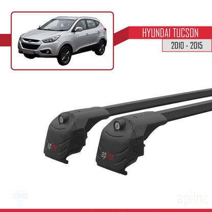 Compatibile con Hyundai Tucson 2 (LM) 2010-2015 ACE-2 Barre portatutto per auto Portapacchi in alluminio nero 2 barre