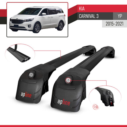 Compatibile con Kia Carnival 3 (YP) 2015-2021 ACE-2 Barre Tetto Portapacchi Auto Barre Portatutto Nero Alluminio 2 Barre
