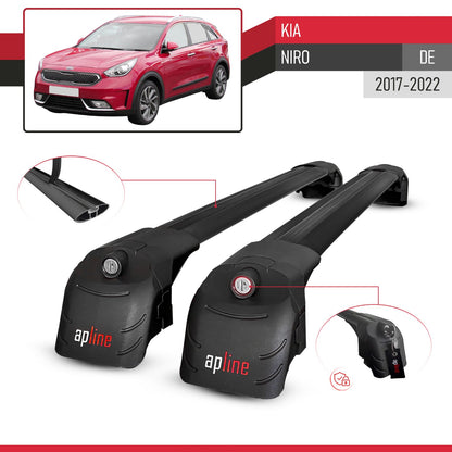 Compatibile con Kia Niro (DE) 2017-2022 ACE-2 Barre Tetto Portapacchi Auto Barre Portatutto Nero Alluminio 2 Barre