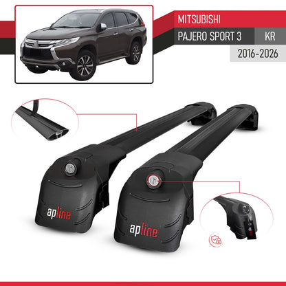 Compatibile con Mitsubishi Pajero Sport 3 2016-2025 ACE-2 Barre Tetto Portapacchi Auto Barre Portatutto Nero Alluminio 2 Barre
