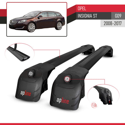 Compatibile con Opel Insignia (G09) ST 2009-2017 ACE-2 Barre Tetto Portapacchi Auto Barre Portatutto Nero Alluminio 2 Barre