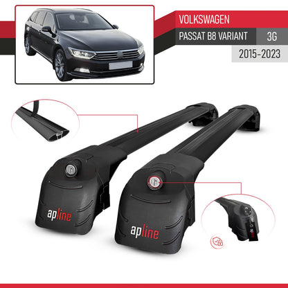 Compatibile con Volkswagen Passat B8 (3G) Variant 2015-2023 ACE-2 Barre Tetto Portapacchi Auto Barre Portatutto Nero Alluminio 2 Barre