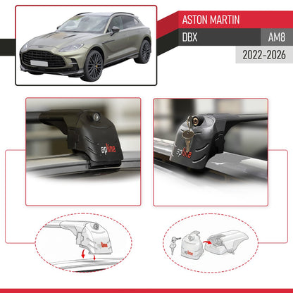 Compatibile con Aston Martin (DBX707) 2022-2025 ACE-2 Barre Tetto Portapacchi Auto Barre Portatutto Nero Alluminio 2 Barre