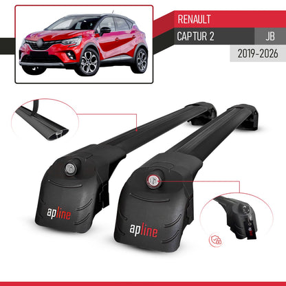 Compatibile con Renault Captur 2 2019-2025 ACE-2 Barre Tetto Portapacchi Auto Barre Portatutto Nero Alluminio 2 Barre