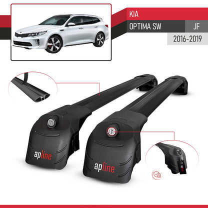 Compatibile con Kia Optima (JF) SW 2016-2019 ACE-2 Barre Tetto Portapacchi Auto Barre Portatutto Nero Alluminio 2 Barre