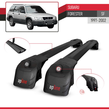 Compatibile con Subaru Forester (SF) 1997-2002 ACE-2 Barre Tetto Portapacchi Auto Barre Portatutto Nero Alluminio 2 Barre