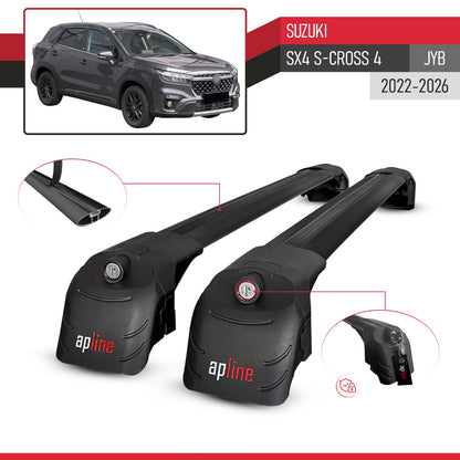 Compatibile con Suzuki SX4 S-Cross 4 (JY) 2022-2025 ACE-2 Barre Tetto Portapacchi Auto Barre Portatutto Nero Alluminio 2 Barre