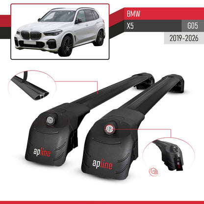 Compatibile con BMW X5 (G05) 2019-2025 ACE-2 Barre Tetto Portapacchi Auto Barre Portatutto Nero Alluminio 2 Barre