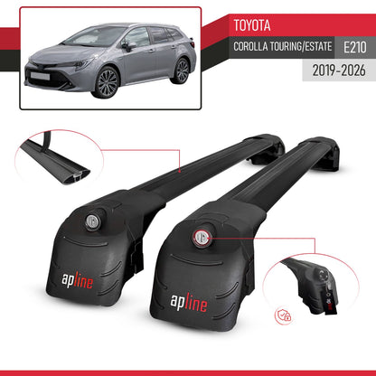 Compatibile con Toyota Corolla Touring (E210) 2019-2025 ACE-2 Barre Tetto Portapacchi Auto Barre Portatutto Nero Alluminio 2 Barre