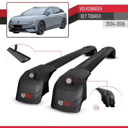 Compatibile con Volkswagen ID.7 Tourer 2024-2025 ACE-2 Barre Tetto Portapacchi Auto Barre Portatutto Nero Alluminio 2 Barre