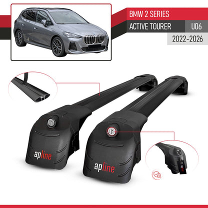 Compatibile con BMW 2 Series Active Tourer 2022-2024 ACE-2 Barre Tetto Portapacchi Auto Barre Portatutto Nero Alluminio 2 Barre