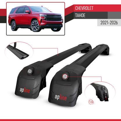 Compatibile con Chevrolet Tahoe 2021-2024 ACE-2 Barre Tetto Portapacchi Auto Barre Portatutto Nero Alluminio 2 Barre