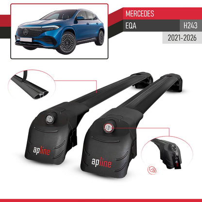 Compatibile con Mercedes EQA 2022-2024 ACE-2 Barre Tetto Portapacchi Auto Barre Portatutto Nero Alluminio 2 Barre