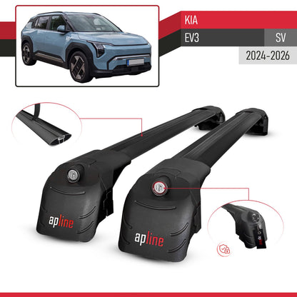 Compatibile con Kia EV3 2024-2025 ACE-2 Barre Tetto Portapacchi Auto Barre Portatutto Nero Alluminio 2 Barre