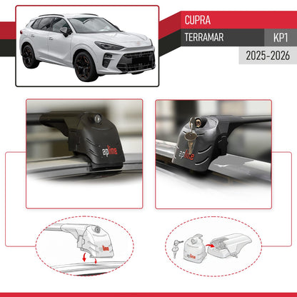 Compatibile con Cupra Terramar 2025 ACE-2 Barre Tetto Portapacchi Auto Barre Portatutto Nero Alluminio 2 Barre