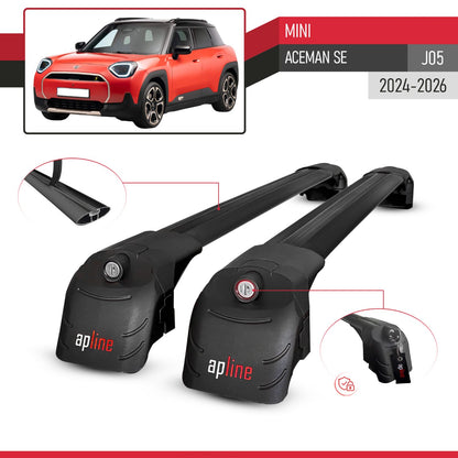 Compatibile con Mini Aceman SE 2024-2025 ACE-2 Barre Tetto Portapacchi Auto Barre Portatutto Nero Alluminio 2 Barre