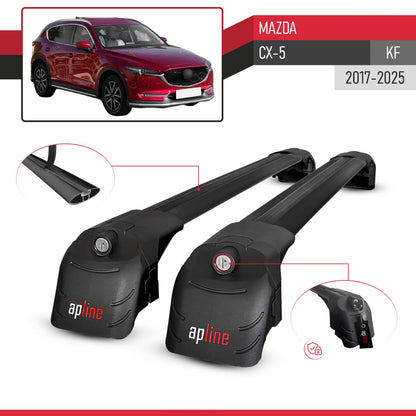 Compatibile con Mazda CX-5 2017-2025 ACE-2 Barre Tetto Portapacchi Auto Barre Portatutto Nero Alluminio 2 Barre