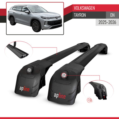 Compatibile con Volkswagen Tayron 2025 ACE-2 Barre Tetto Portapacchi Auto Barre Portatutto Nero Alluminio 2 Barre