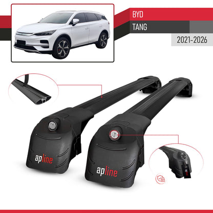 Compatibile con BYD Tang 2021-2025 ACE-2 Barre Tetto Portapacchi Auto Barre Portatutto Nero Alluminio 2 Barre