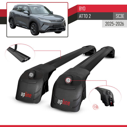 Compatibile con BYD Atto 2 2025-2026 ACE-2 Barre Tetto Portapacchi Auto Barre Portatutto Nero Alluminio 2 Barre