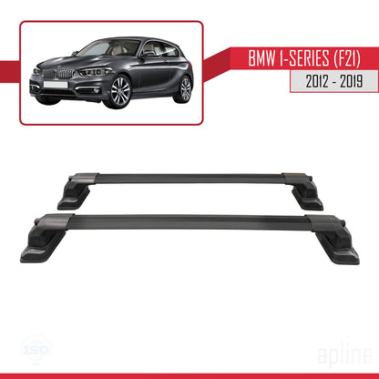 Compatibile con BMW Serie 1 (F21) 2012-2019 Barre portatutto ACE-3 in alluminio nero, 2 barre