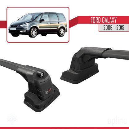 Compatibile con Ford Galaxy (MK3) 2006-2015 ACE-3 Barre portatutto per auto, barre portatutto in alluminio nero, 2 barre
