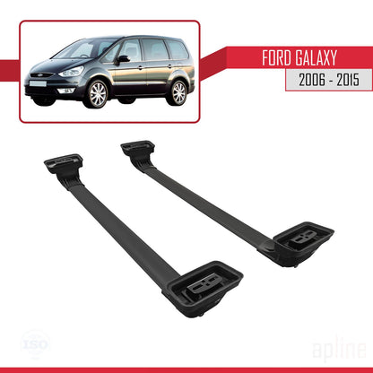 Compatibile con Ford Galaxy (MK3) 2006-2015 ACE-3 Barre portatutto per auto, barre portatutto in alluminio nero, 2 barre