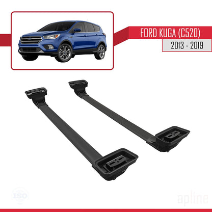 Compatibile con Ford Kuga (C520) 2013-2019 Barre portatutto ACE-3 per auto, barre portatutto in alluminio nero, 2 barre