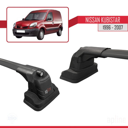 Compatible avec Nissan Kubistar 1996-2007 ACE-3 Barres de Toit Railing Porte-Bagages de Voiture Noir Aluminium 2 Barres