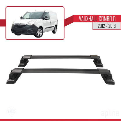 Compatibile con Vauxhall Combo D 2012-2018 ACE-3 Barre Tetto Portapacchi Auto Barre Portatutto Nero Alluminio 2 Barre