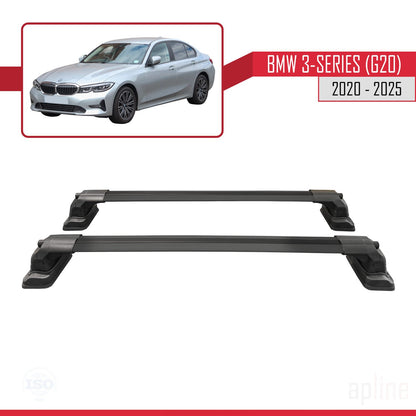 Compatibile con BMW Serie 3 (G20) 2020-2025 Barre portatutto ACE-3 in alluminio nero, 2 barre