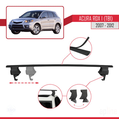 Kompatibel mit Acura RDX (TB1/2) 2007-2012 ACE-4 Dachreling Gepäckträger Schwarz Aluminium 2 Stangen