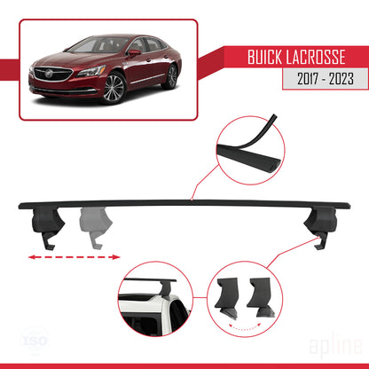 Kompatibel mit Buick LaCrosse 2017-2023 ACE-4 Dachreling Gepäckträger Schwarz Aluminium 2 Stangen
