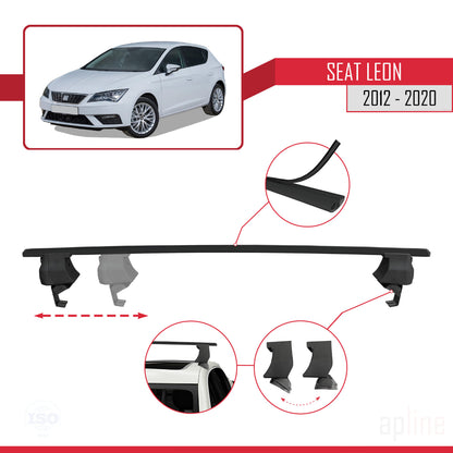 Compatibile con Seat Leon 3 (5F) 2012-2020 ACE-4 Barre Tetto Portapacchi Auto Barre Portatutto Nero Alluminio 2 Barre