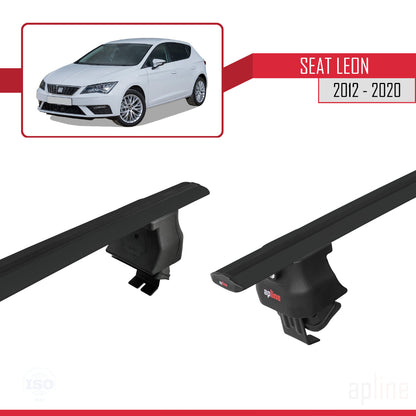 Compatibile con Seat Leon 3 (5F) 2012-2020 ACE-4 Barre Tetto Portapacchi Auto Barre Portatutto Nero Alluminio 2 Barre