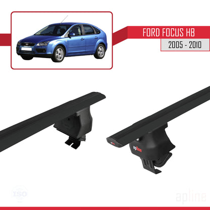 Compatibile con Ford Focus 2 (C307) HB 2005-2010 ACE-4 Barre portatutto per auto Portapacchi in alluminio nero 2 barre