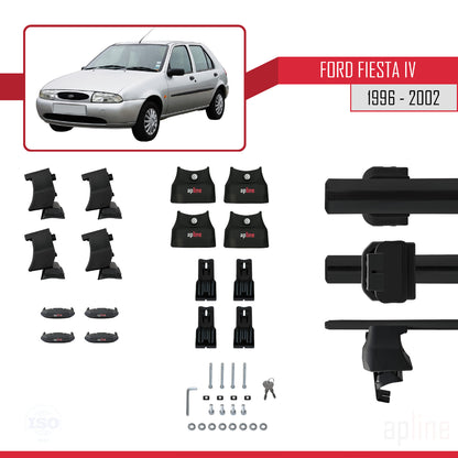 Compatibile con Ford Fiesta 4 1996-2002 ACE-4 Barre portatutto per auto Portapacchi in alluminio nero 2 barre