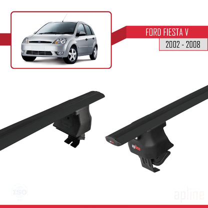 Compatibile con Ford Fiesta 5 2002-2008 ACE-4 Barre portatutto per auto, barre portatutto in alluminio nero, 2 barre