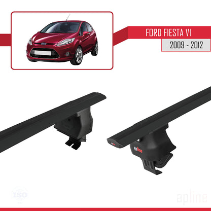 Compatibile con Ford Fiesta 6 Pre-Facelift 2009-2012 ACE-4 Barre portatutto per auto Portapacchi in alluminio nero 2 barre
