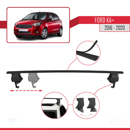 Compatibile con Ford Ka+ 2016-2020 ACE-4 Barre portatutto per auto Portapacchi Alluminio nero 2 barre