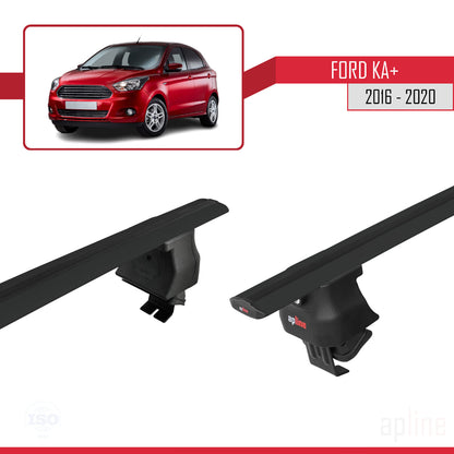 Compatibile con Ford Ka+ 2016-2020 ACE-4 Barre portatutto per auto Portapacchi Alluminio nero 2 barre