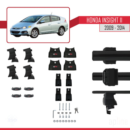 Compatibile con Honda Insight 2 (ZE2) 2009-2014 Barre portatutto ACE-4 Barre portatutto per auto in alluminio nero 2 barre