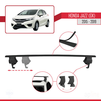 Compatibile con Honda Jazz 3 (GK) 2015-2019 ACE-4 Barre portatutto per auto Portapacchi Alluminio nero 2 barre