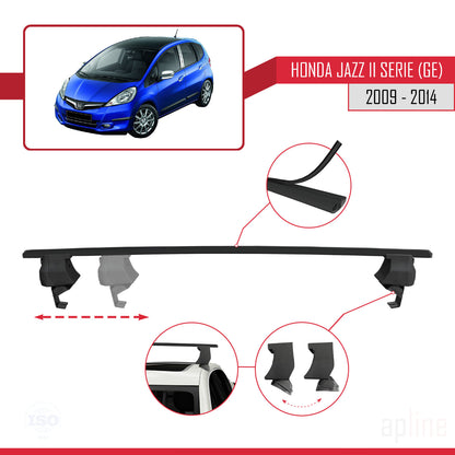 Compatibile con Honda Jazz 2 (GE) 2009-2014 Barre portatutto ACE-4 Portapacchi per auto in alluminio nero 2 barre