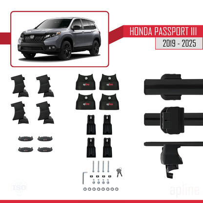 Compatibile con Honda Passport 3 (YF7/8) 2019-2025 ACE-4 Barre portatutto per auto, barre portatutto in alluminio nero, 2 barre