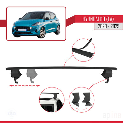 Compatibile con Hyundai i10 III (AC3) 2020-2025 ACE-4 Barre portatutto per auto, in alluminio nero, 2 barre