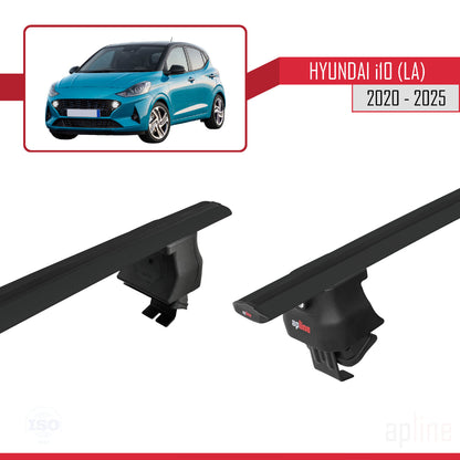 Compatibile con Hyundai i10 III (AC3) 2020-2025 ACE-4 Barre portatutto per auto, in alluminio nero, 2 barre