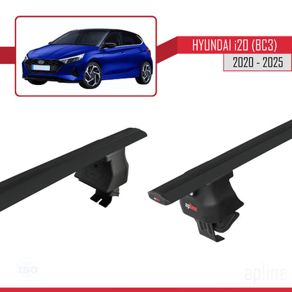 Compatibile con Hyundai i20 III (BC3) 2020-2025 ACE-4 Barre portatutto per auto Portapacchi in alluminio nero 2 barre